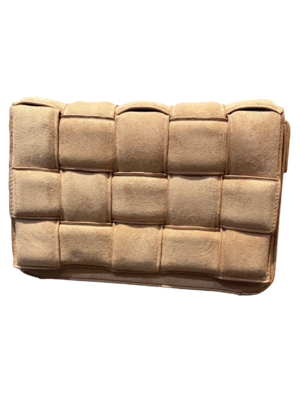 Tan, Suede Puffy Purse